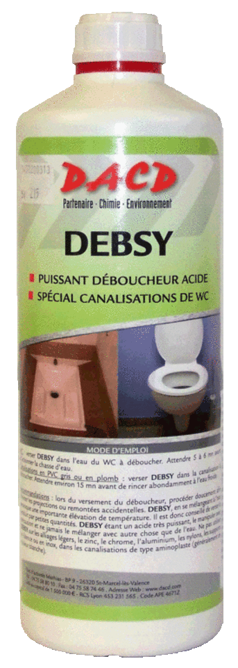 Déboucheur acide pour canalisations en plomb ou PVC gris