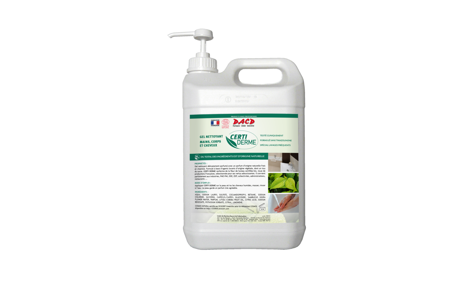 Gel nettoyant mains, corps et cheveux