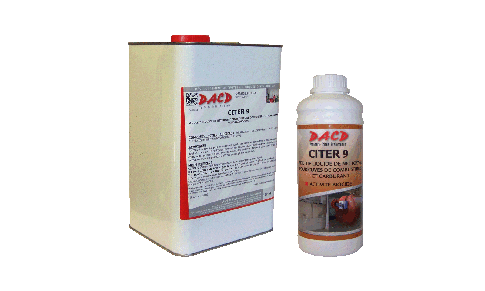 Additif de nettoyage pour cuves de combustible et carburant Activité biocide