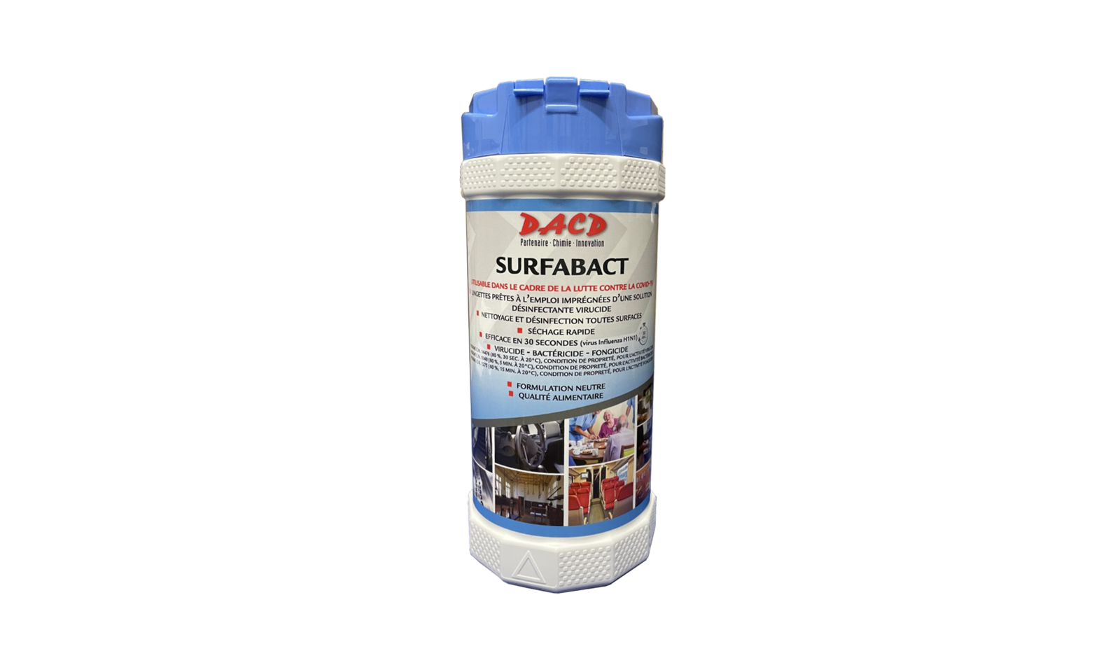 Lingettes virucide - bactéricide - fongicide pour nettoyage et désinfection toutes surfaces