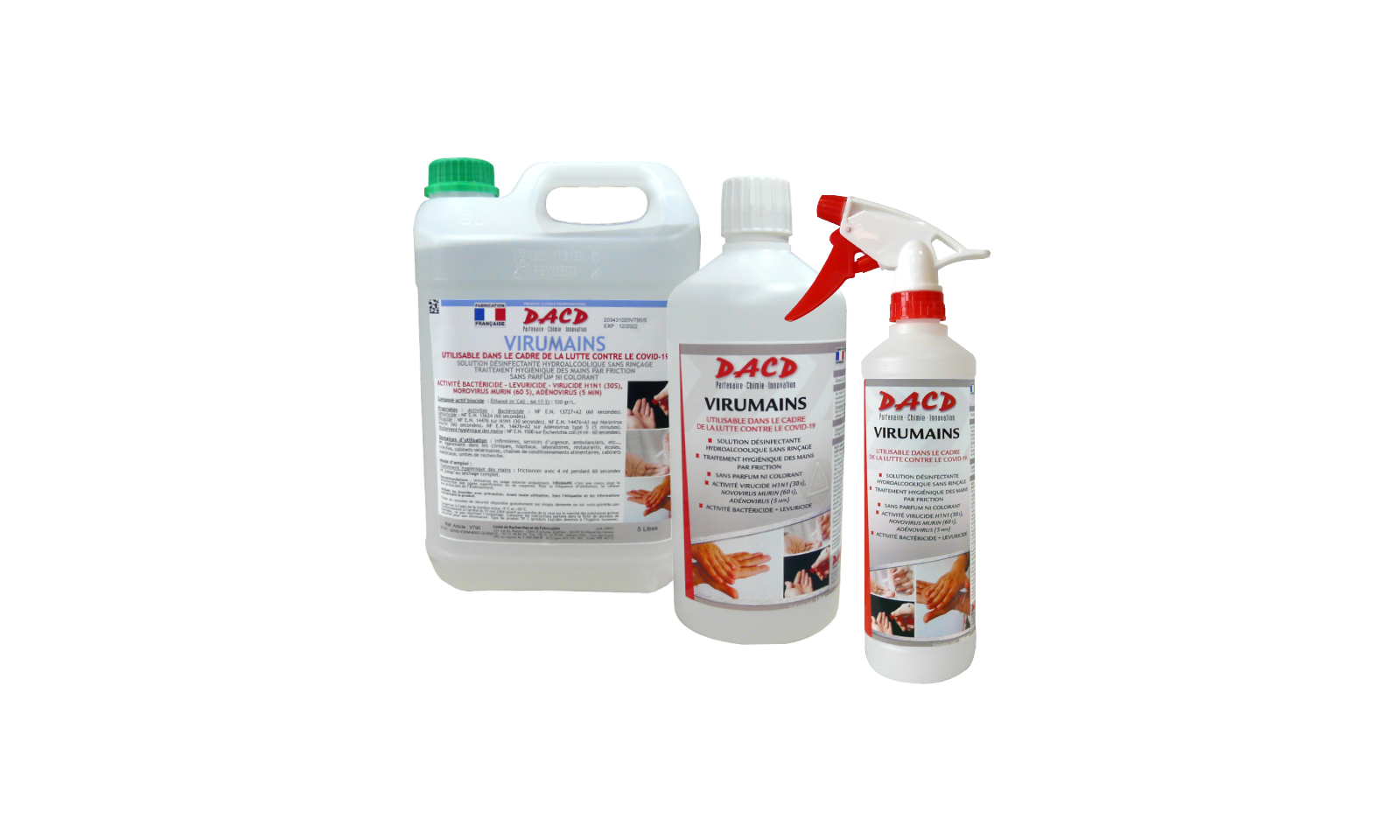 Solution désinfectante hydroalcoolique sans rinçage