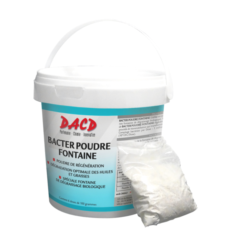 Sachet hydrosoluble pour dégradation des huiles et graisses en continu